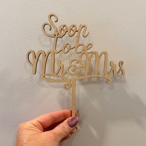 Elegant Tan Wedding Cake Topper